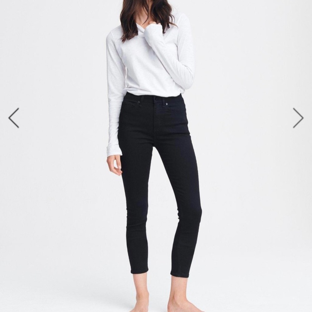 Rag and Bone Nina High Rise Ankle Skinny in washed black. Size 29